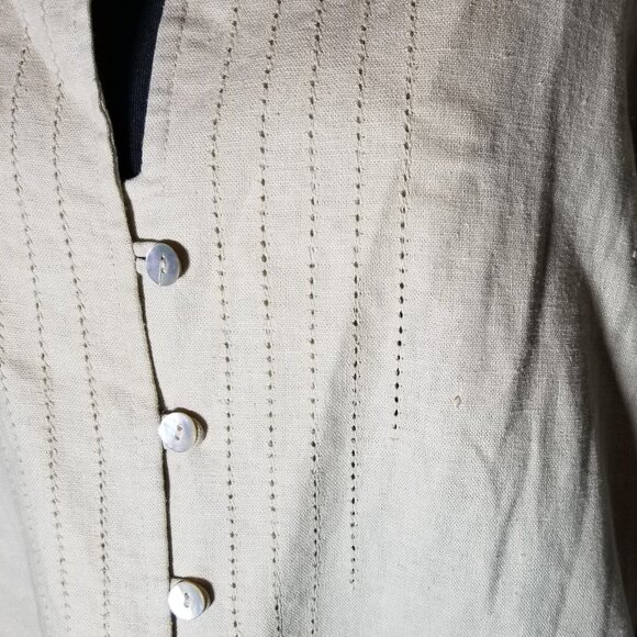 Norton Studio Womens XL Linen Shirt Button Down Long Sleeve Blouse Office City - Picture 5 of 8